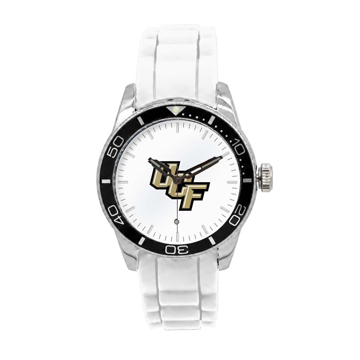 UCF Knights Silicone Band Round watch with white silicone band