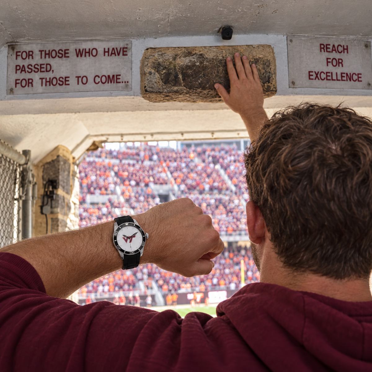 Touch the stone, then go - Virginia Tech Hokies watch