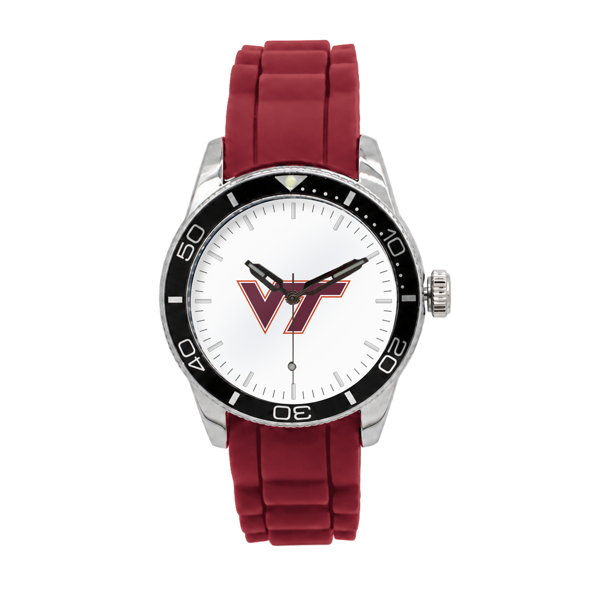 Virginia Tech Hokies Silicone Band Round watch with red silicone band