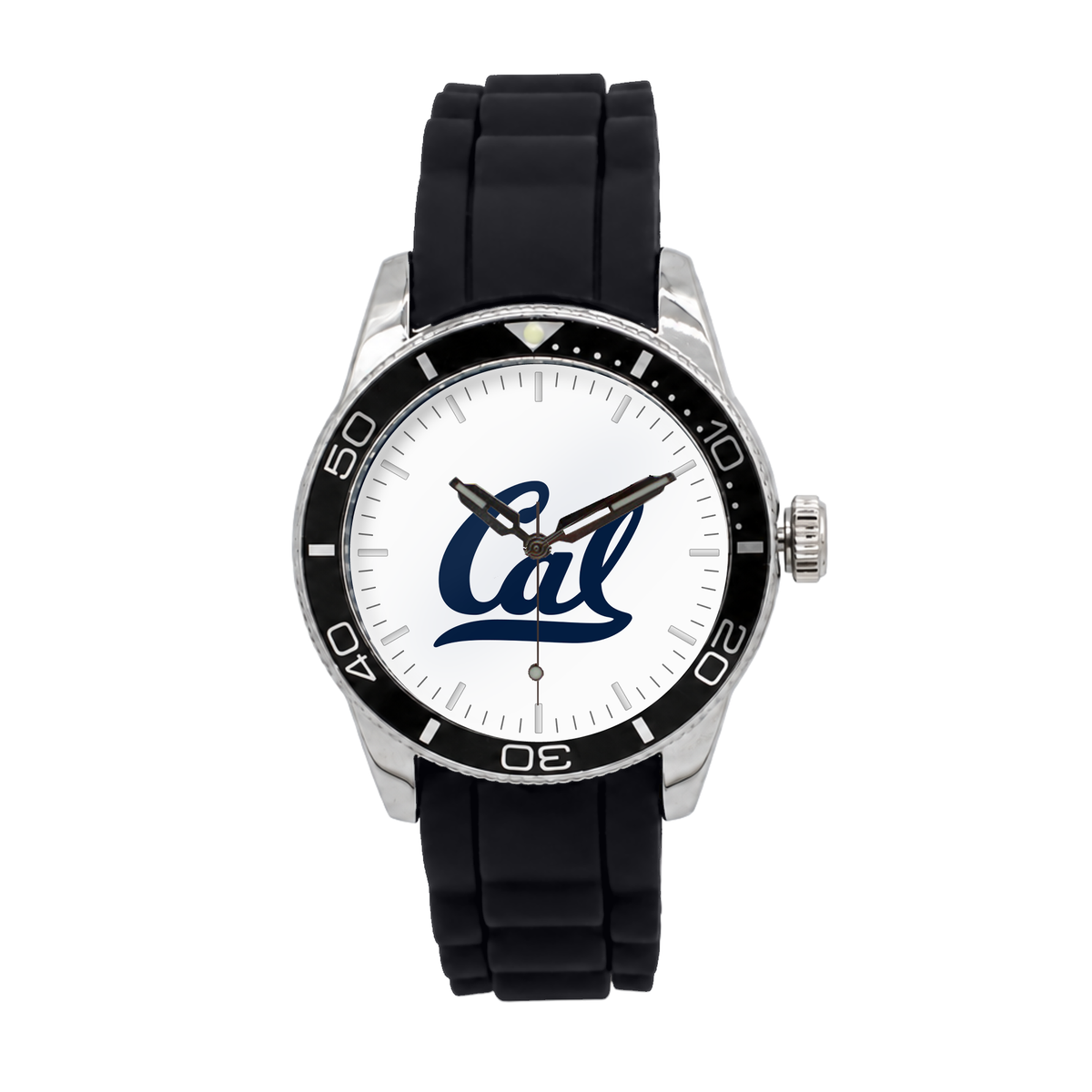 California Golden Bears Silicone Band Round watch with black silicone band