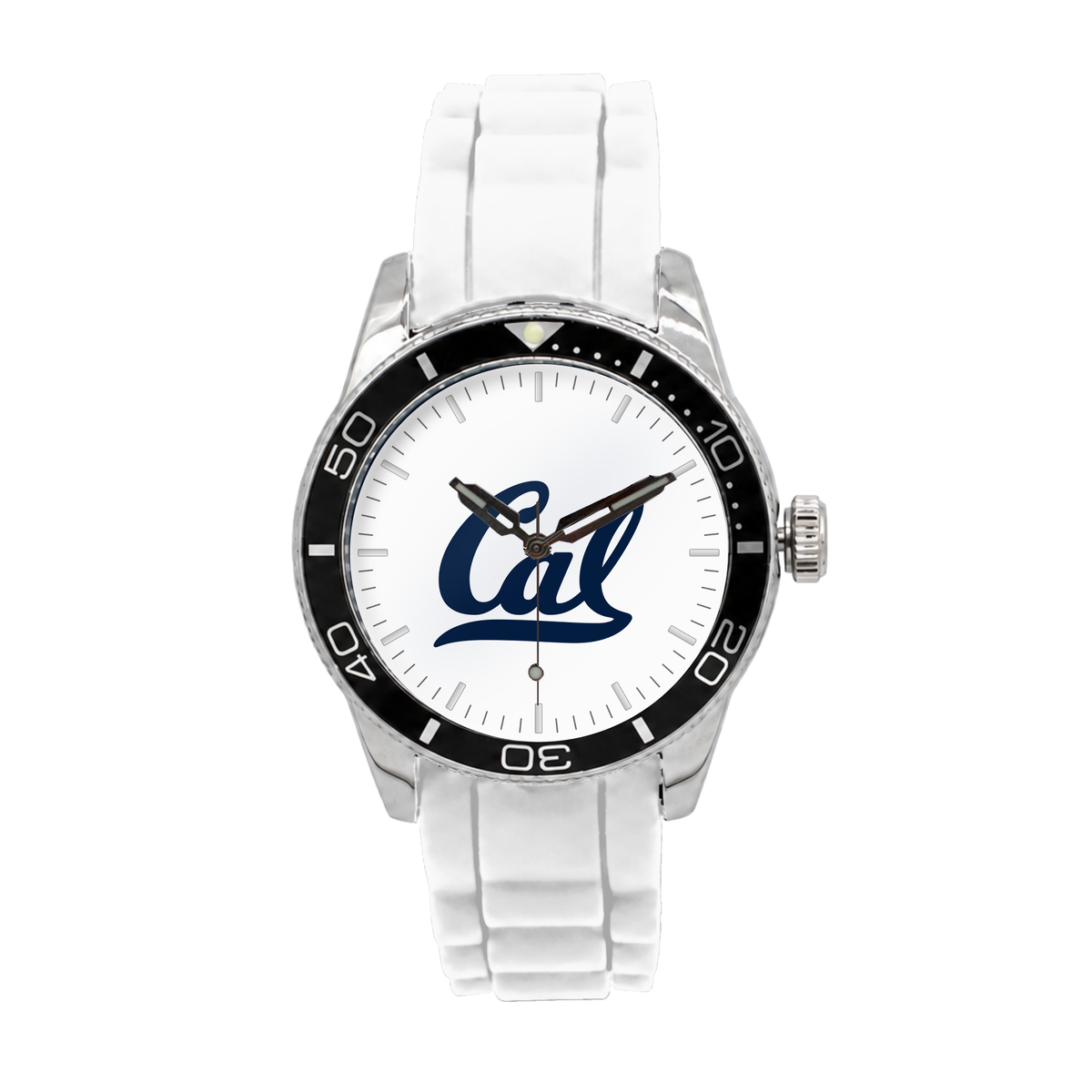 California Golden Bears Silicone Band Round watch with white silicone band