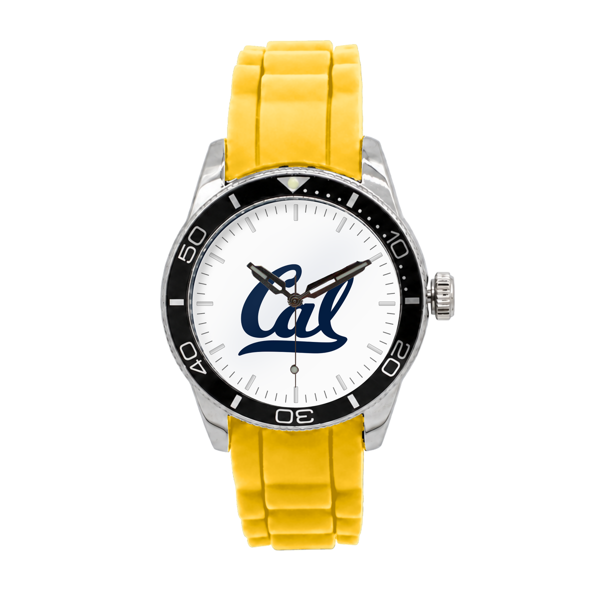 California Golden Bears Silicone Band Round watch with yellow silicone band
