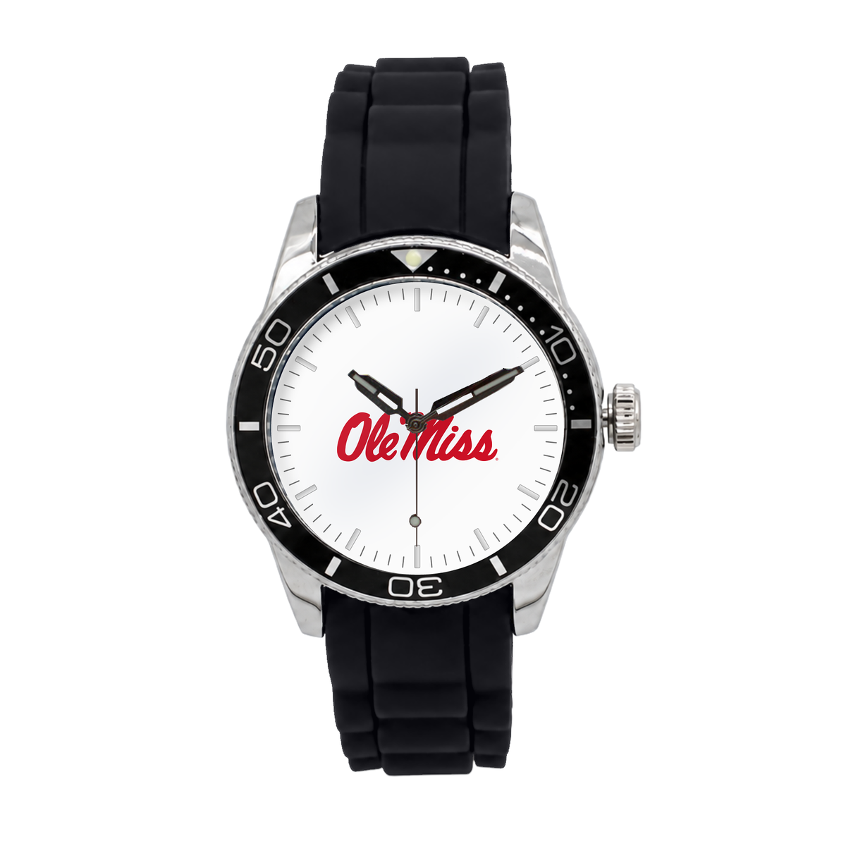 Ole Miss Rebels Silicone Band Round watch with black silicone band