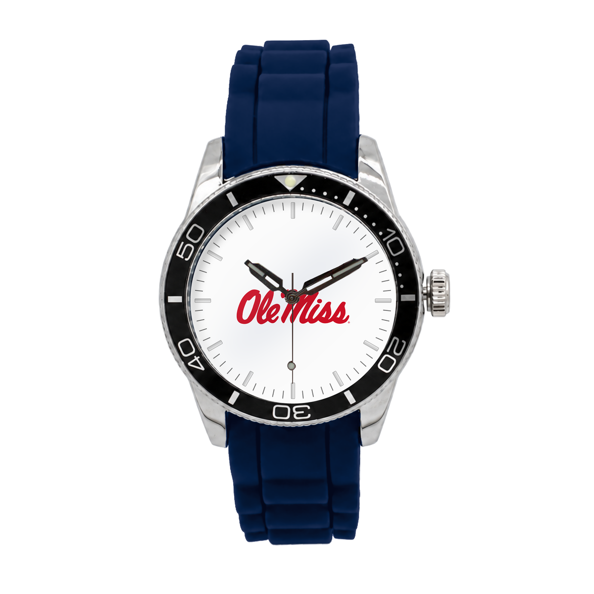 Ole Miss Rebels Silicone Band Round watch with navy silicone band
