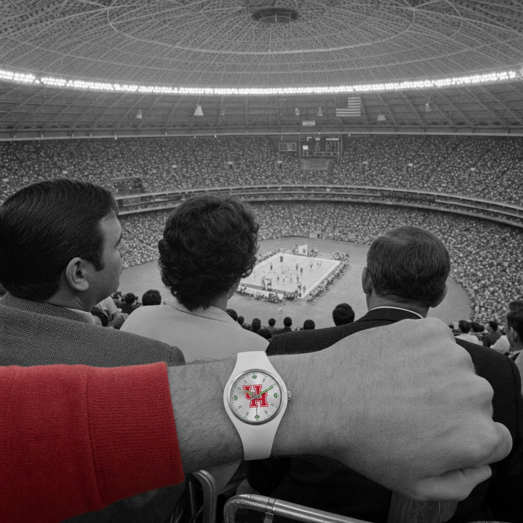 Houston Cougars Silver Dial Silicone Watch lifestyle