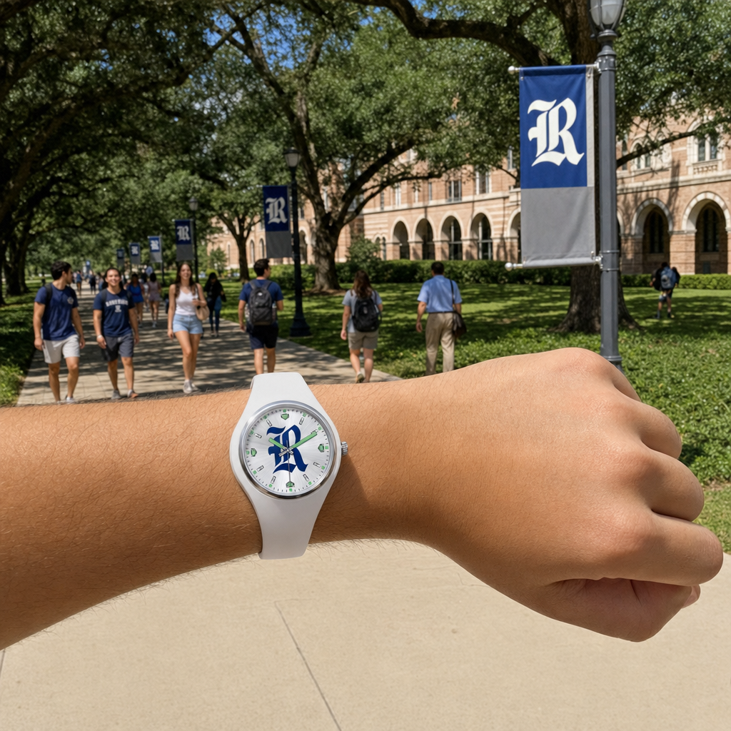Rice Owls Silver Dial Silicone Watch lifestyle