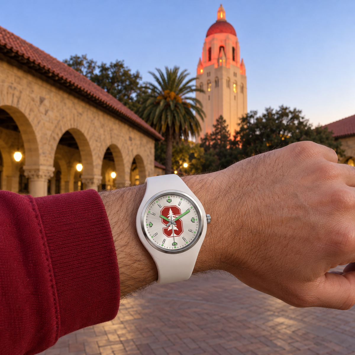 Hoover Tower turns red for Big Game - Stanford Cardinal watch