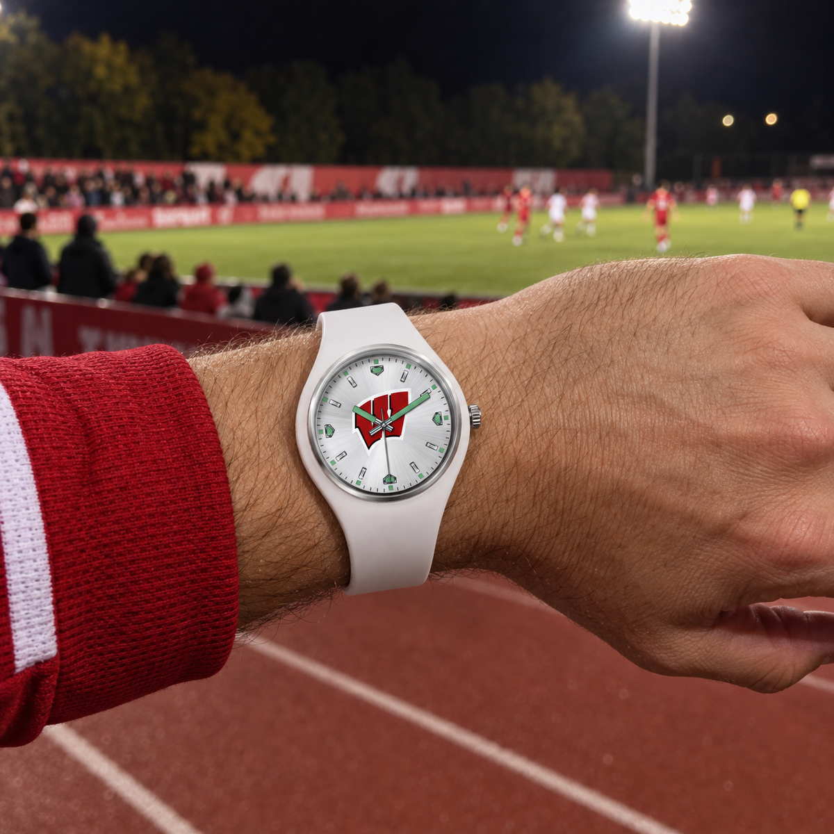 Goals inside, stopwatches outside - Wisconsin Badgers watch