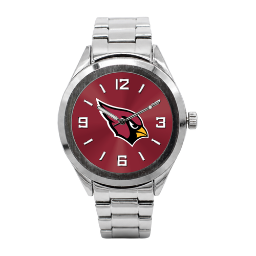 Arizona Cardinals Silver Metal Bracelet Round Watch