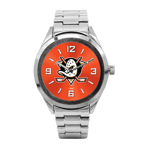 Anaheim Ducks Silver Metal Bracelet Round Watch