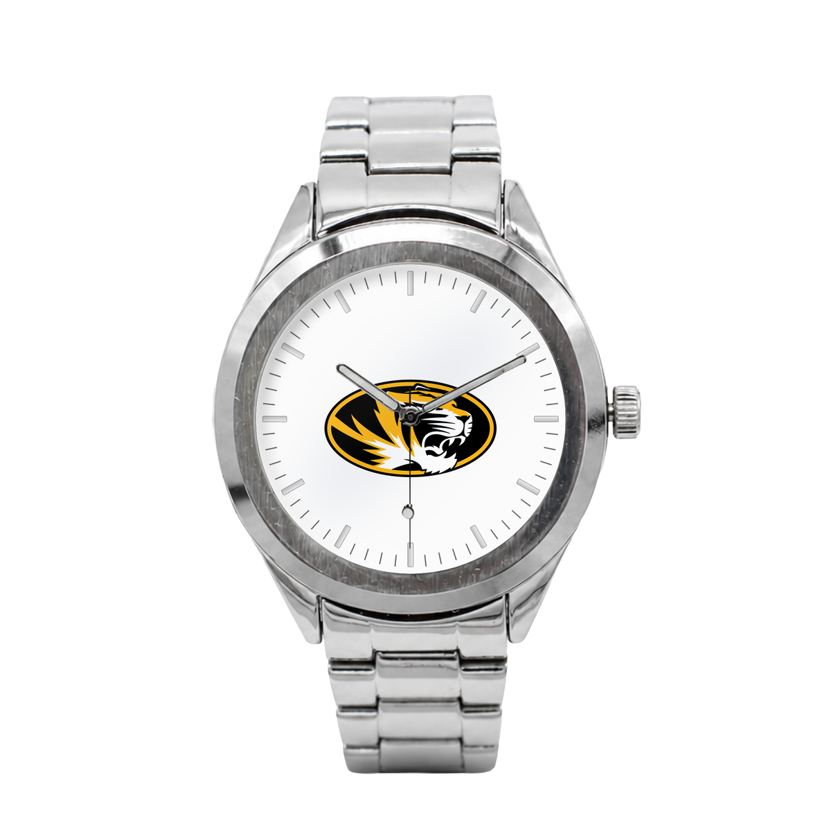 Missouri Tigers Silver Metal Bracelet Round watch with silver metal bracelet