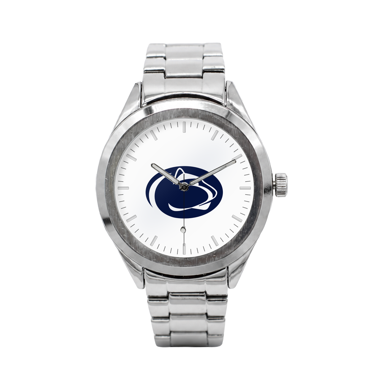 Penn State Nittany Lions Silver Metal Bracelet Round watch with silver metal bracelet