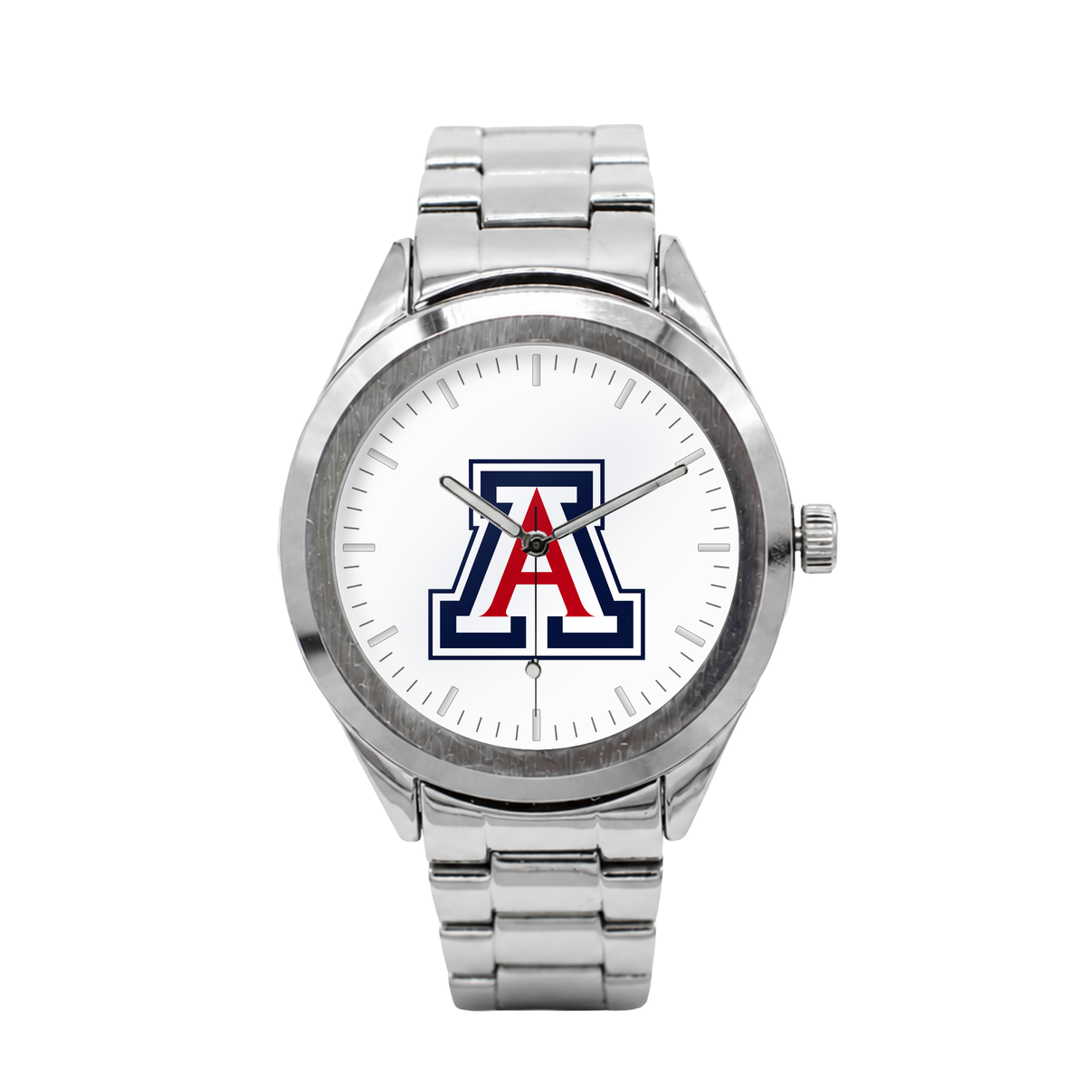 Arizona Wildcats Silver Metal Bracelet Round watch with silver metal bracelet