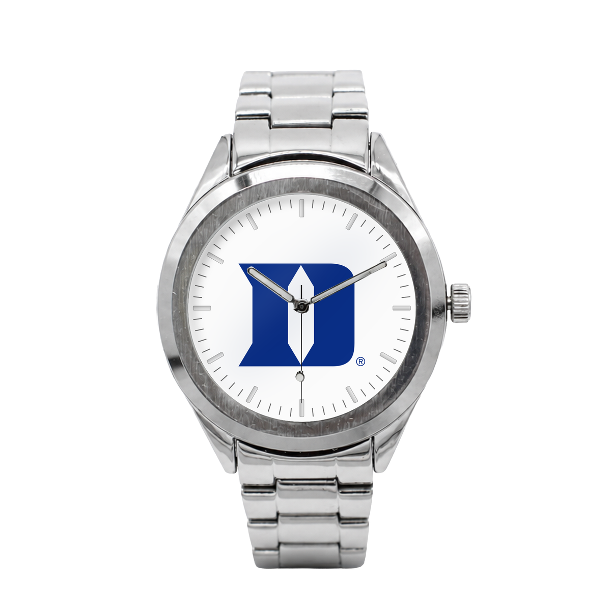 Duke Blue Devils Silver Metal Bracelet Round watch with silver metal bracelet