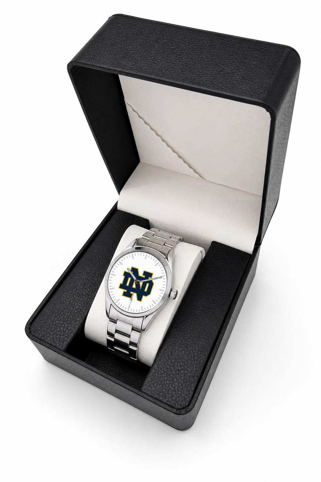 Notre Dame Fighting Irish Silver Metal Bracelet Round watch with silver metal bracelet in LicensedTime gift box