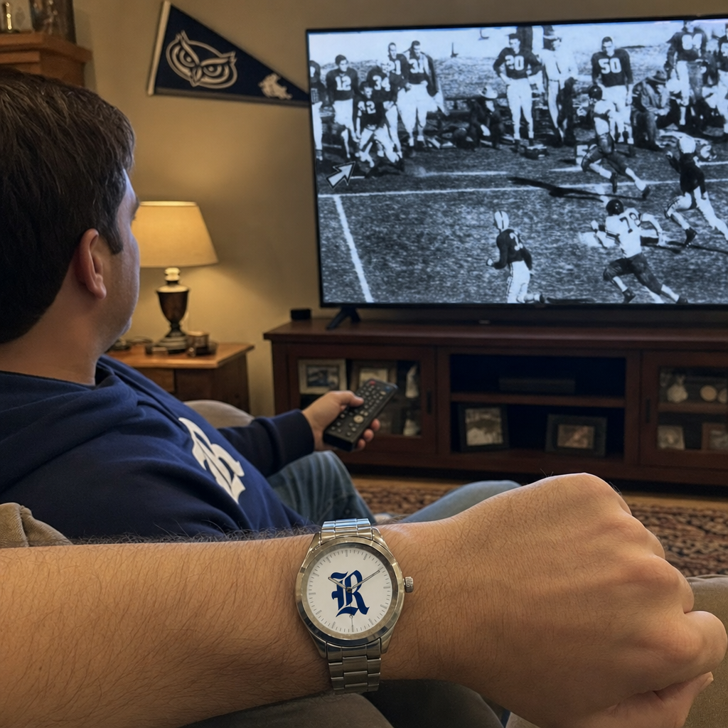 Rice Owls Silver Metal Bracelet Round Watch lifestyle