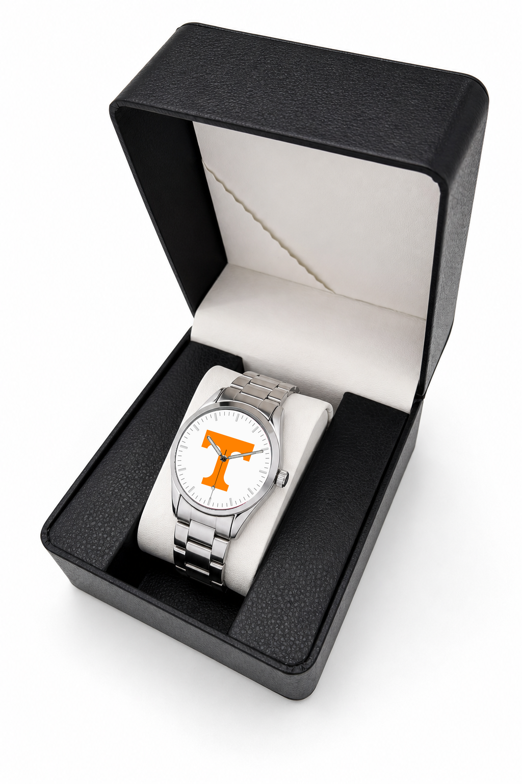Tennessee Volunteers Silver Metal Bracelet Round watch with silver metal bracelet in LicensedTime gift box