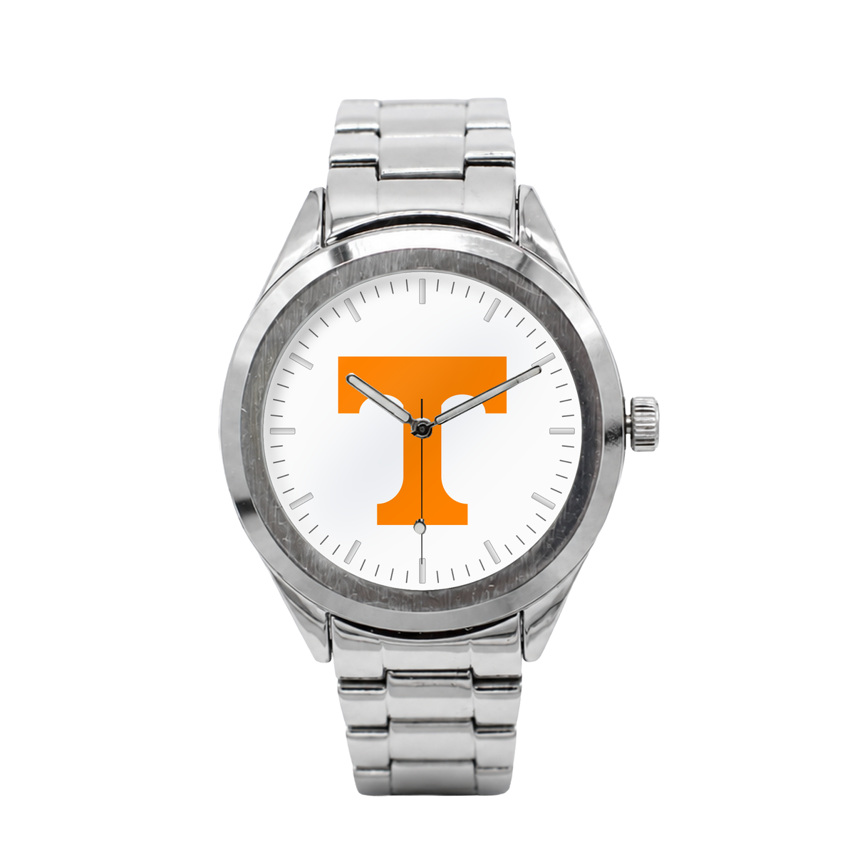 Tennessee Volunteers Silver Metal Bracelet Round watch with silver metal bracelet