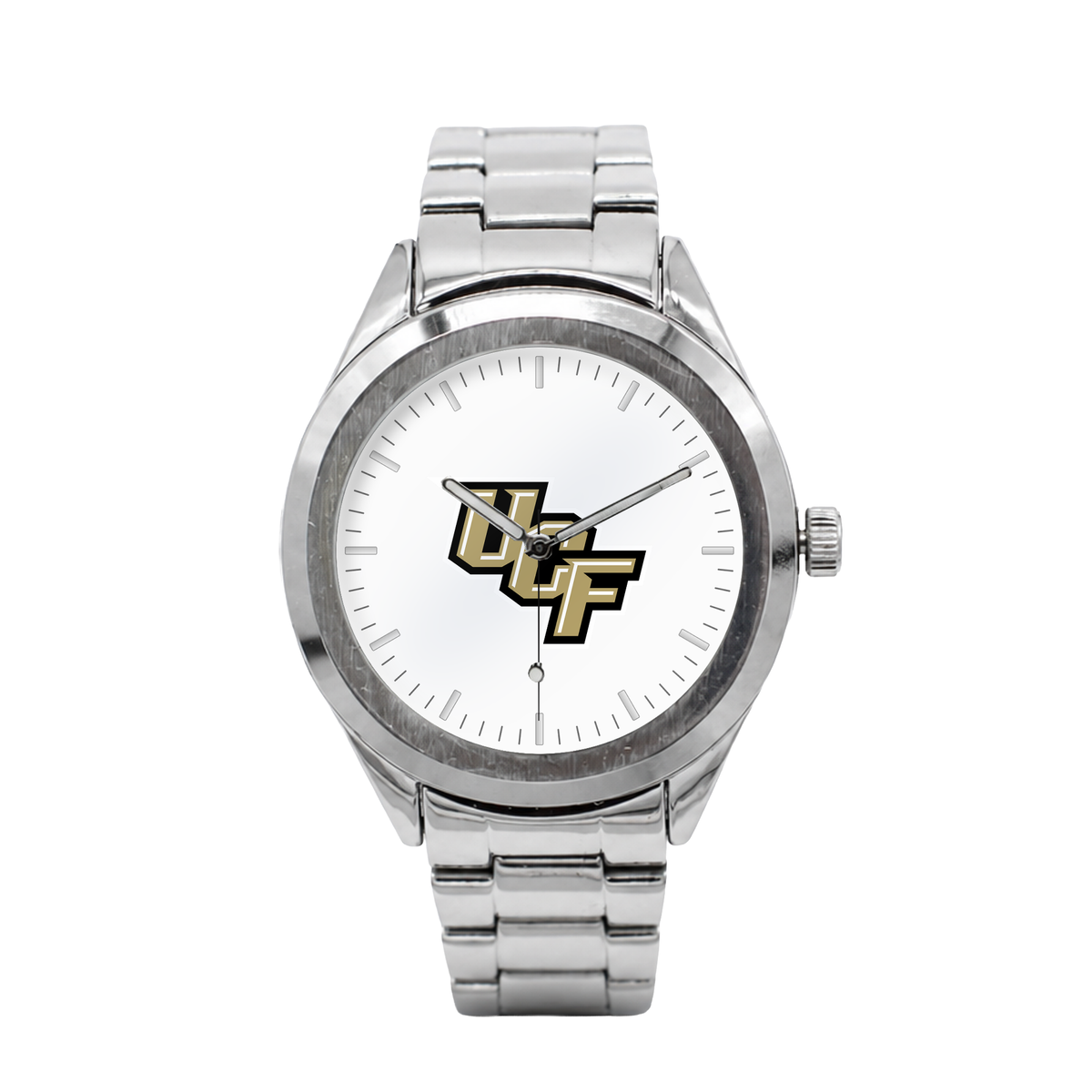 UCF Knights Silver Metal Bracelet Round watch with silver metal bracelet