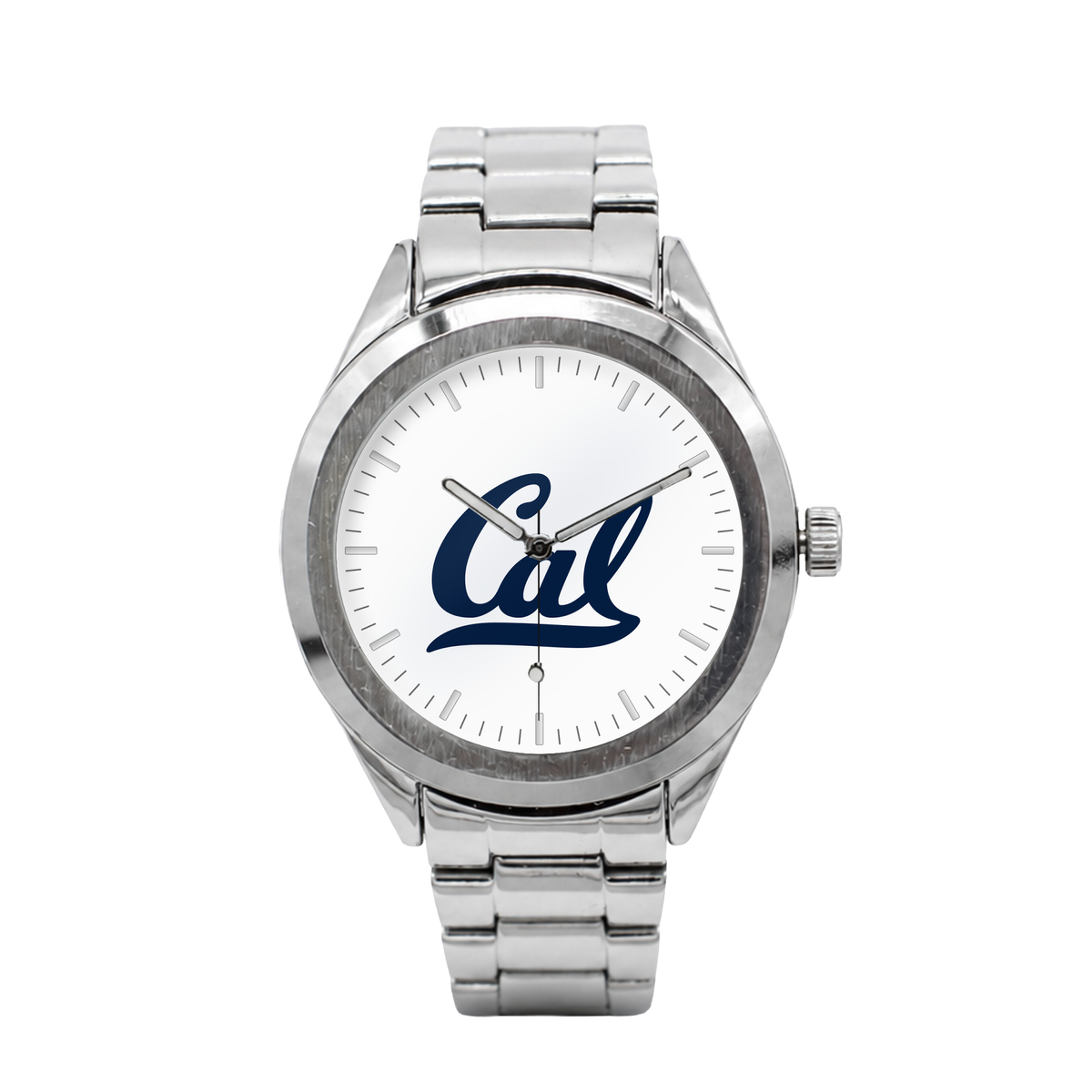 California Golden Bears Silver Metal Bracelet Round watch with silver metal bracelet
