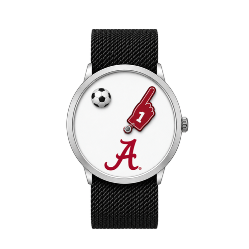 Alabama Crimson Tide Soccer Watch with black nylon band