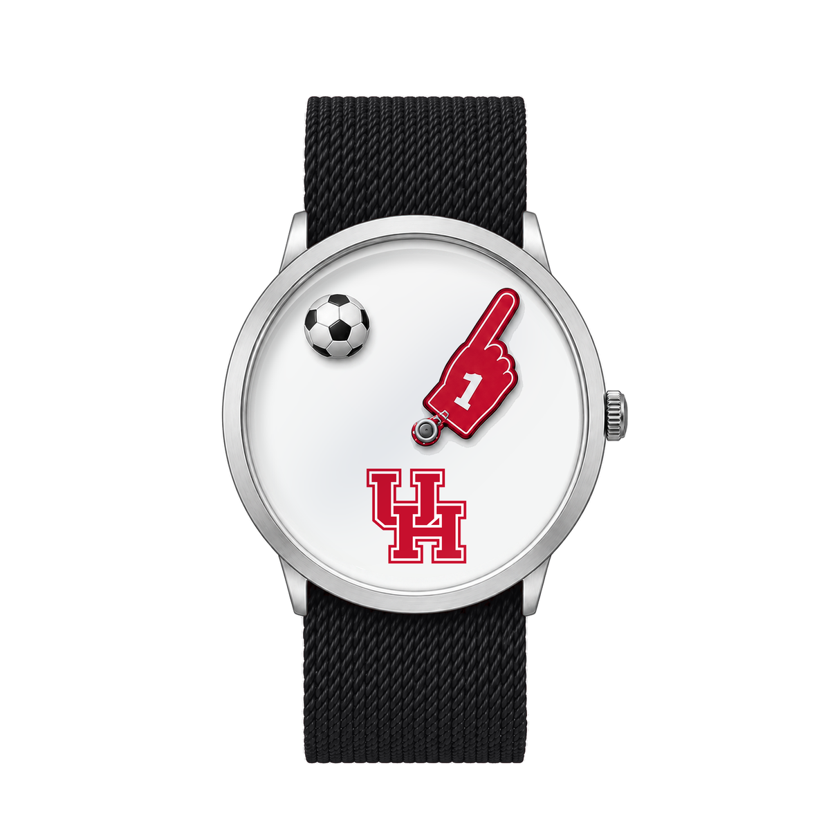 Houston Cougars Soccer Watch with black nylon band