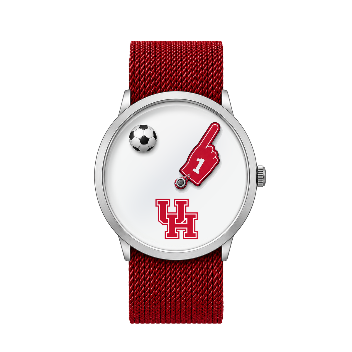 Houston Cougars Soccer Watch with red nylon band