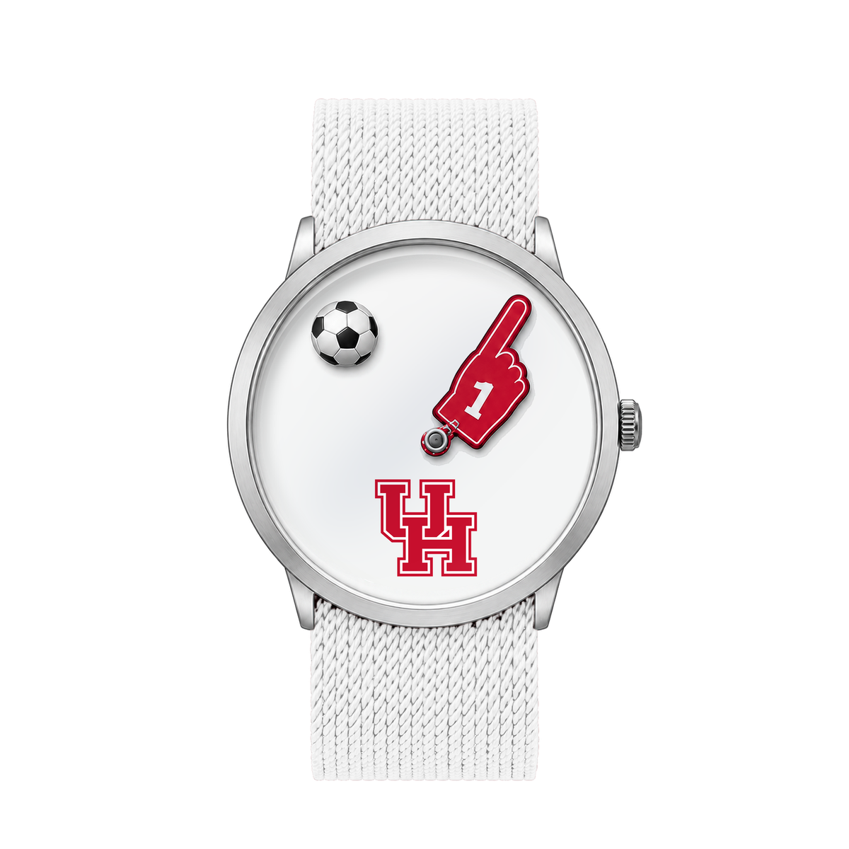 Houston Cougars Soccer Watch with white nylon band