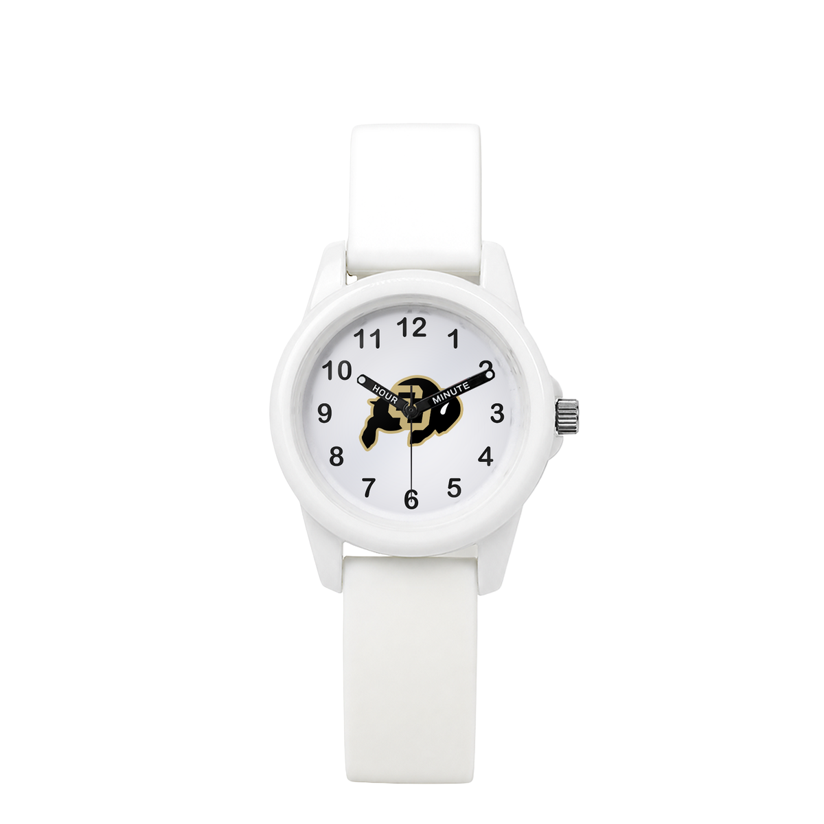 Colorado Buffaloes White Kids Watch with white silicone band