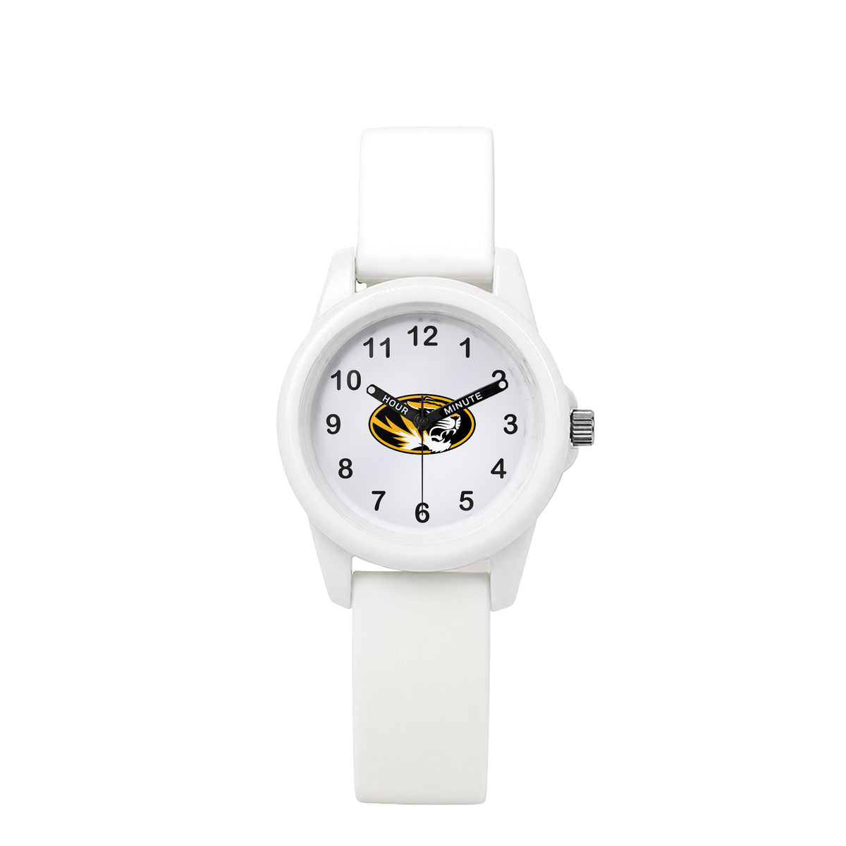 Missouri Tigers White Kids Watch with white silicone band