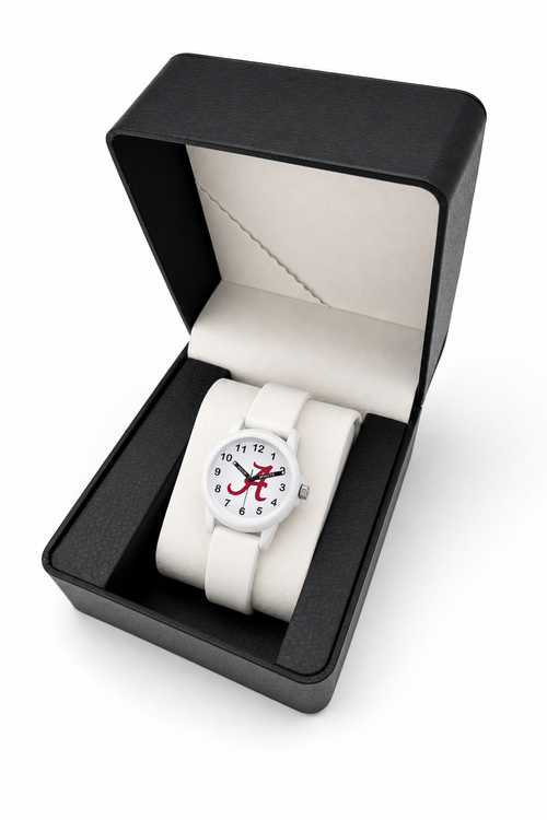 Gift box packaging - Alabama Crimson Tide White Kids Watch (WKW-0002-NCAA-ALA)