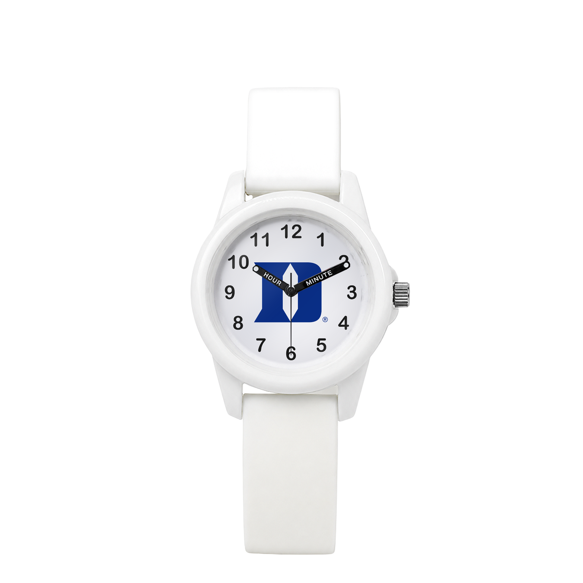 Duke Blue Devils White Kids Watch with white silicone band