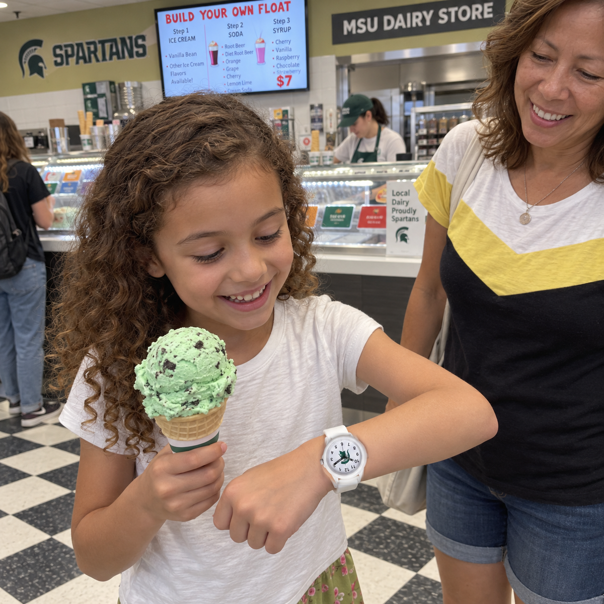 Spartan Swirl, bright green - Michigan State Spartans watch