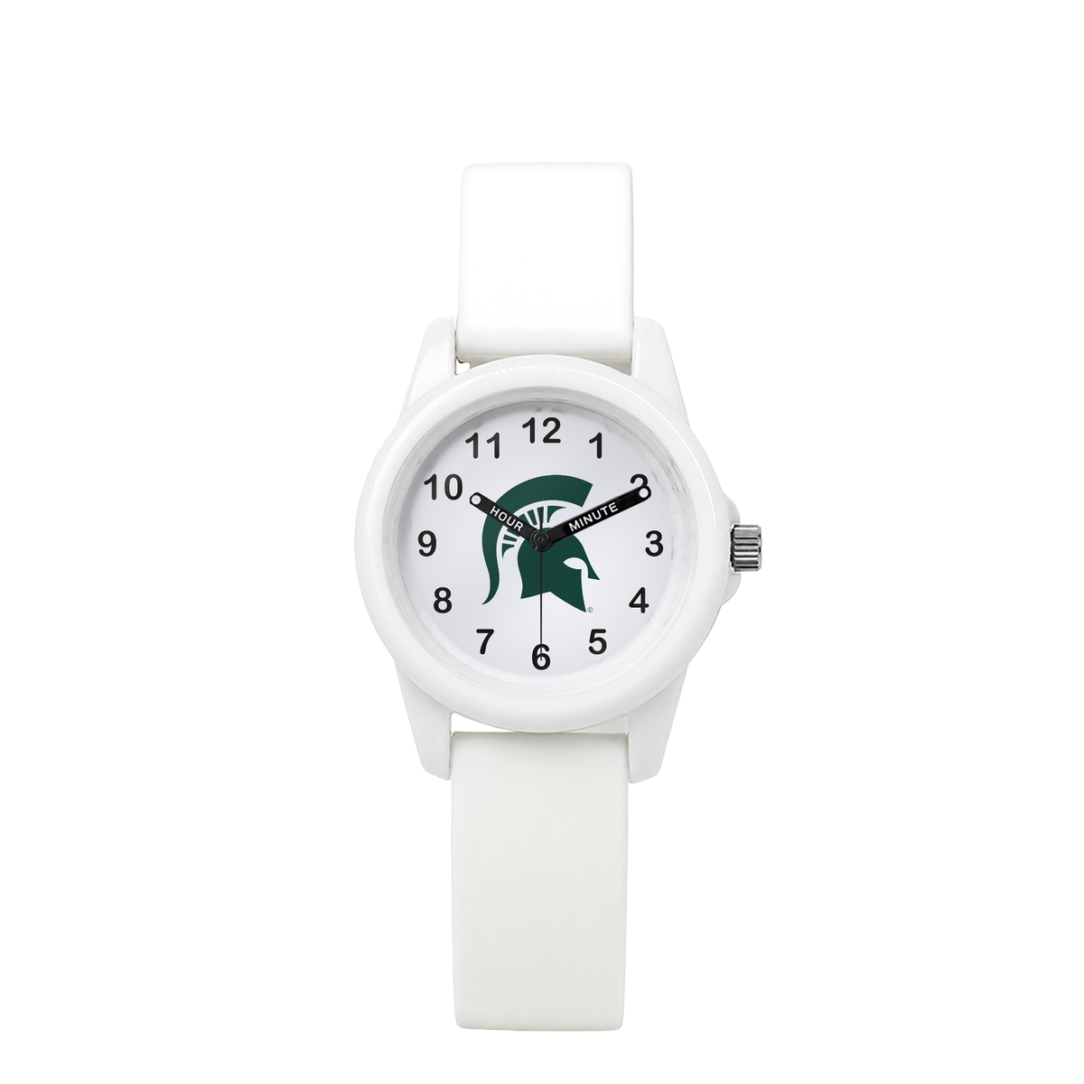 Michigan State Spartans White Kids Watch with white silicone band