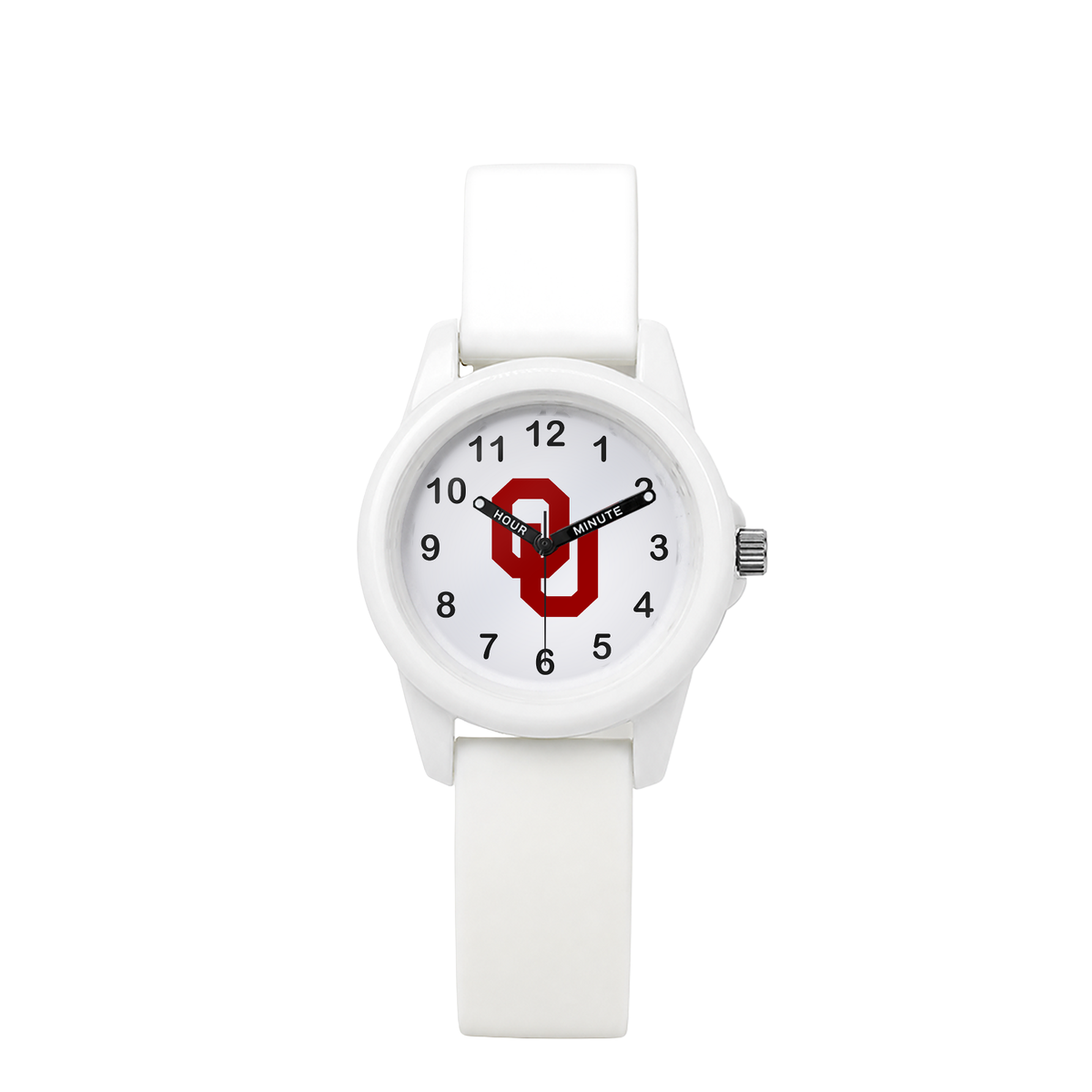 Oklahoma Sooners White Kids Watch with white silicone band
