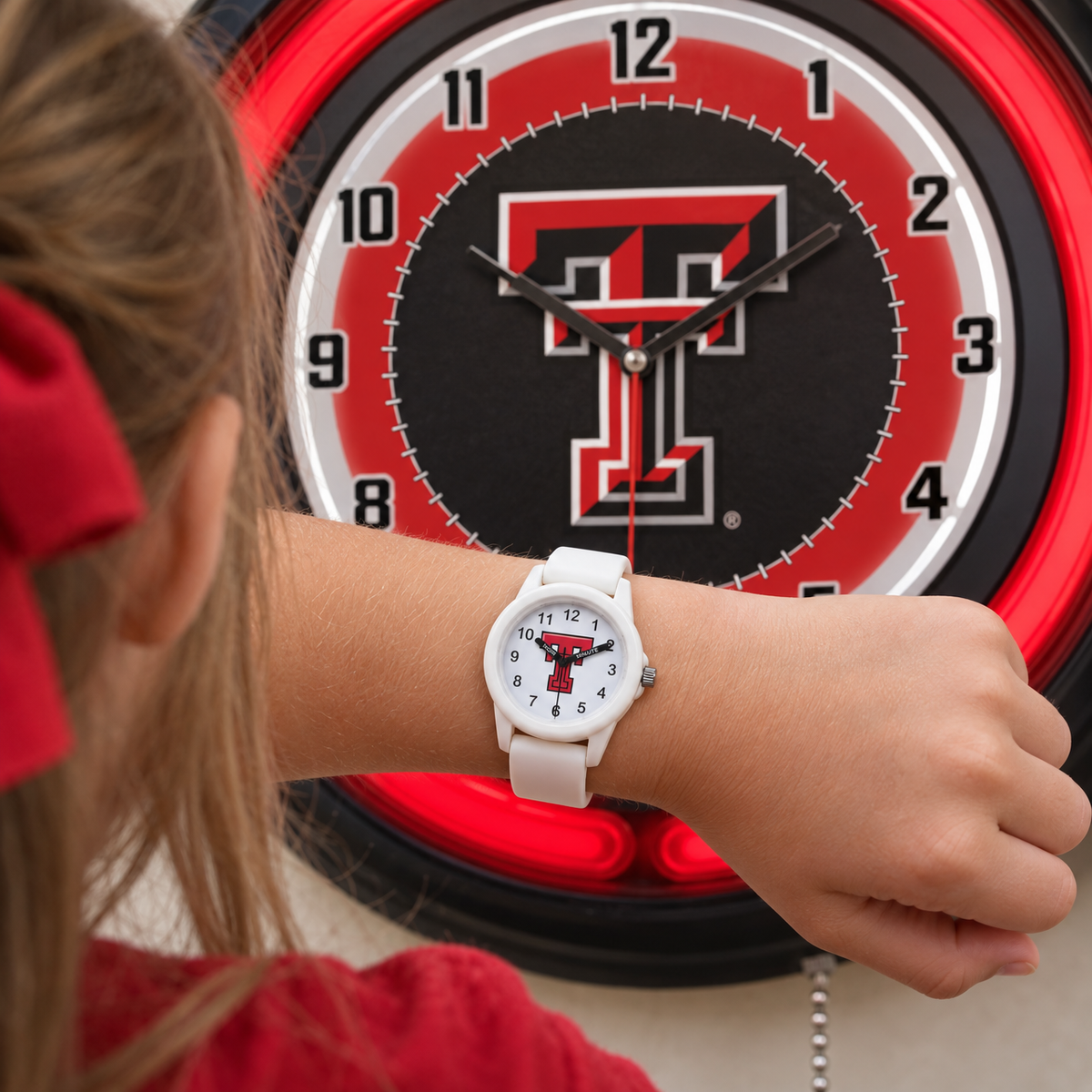 Count how long the bells ring - Texas Tech Red Raiders watch