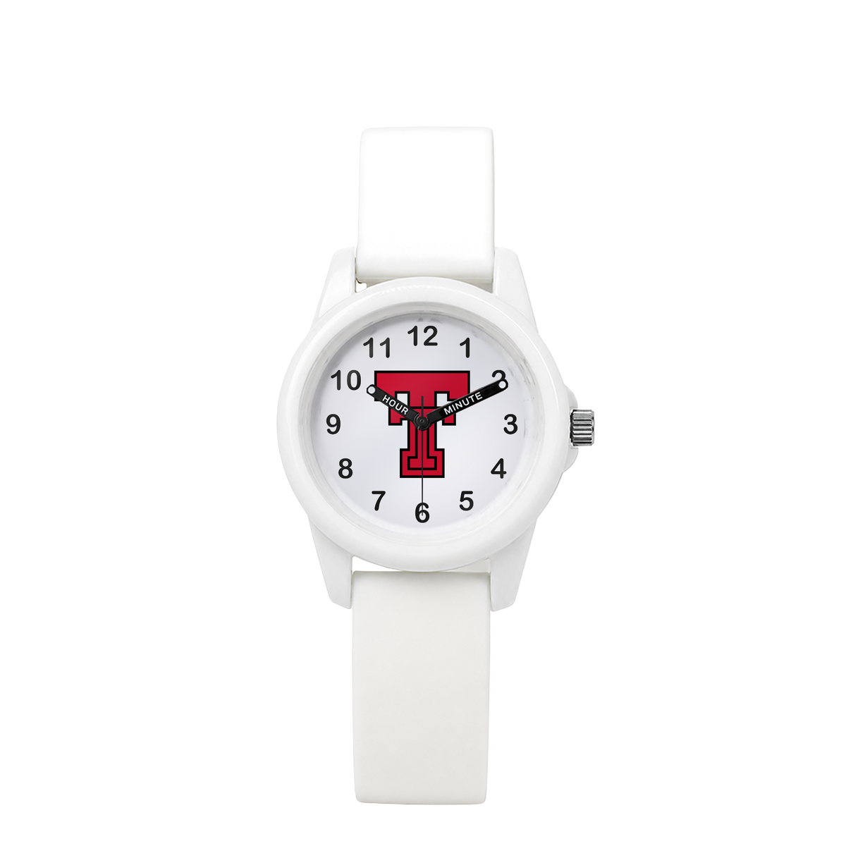 Texas Tech Red Raiders White Kids Watch with white silicone band