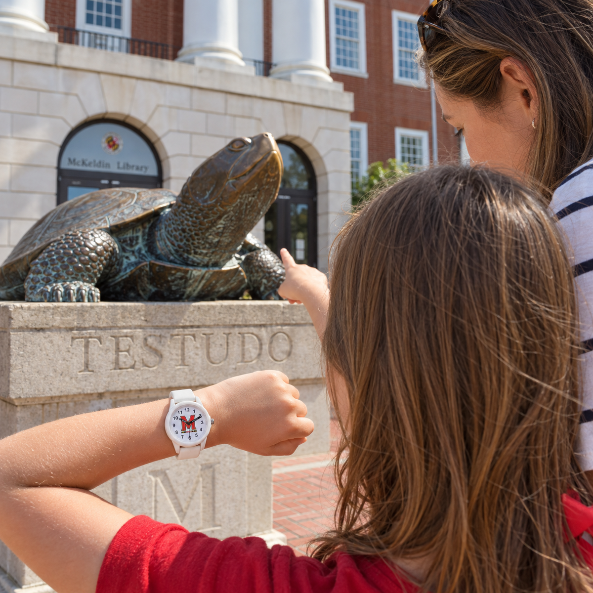 The turtle outside McKeldin - Maryland Terrapins watch
