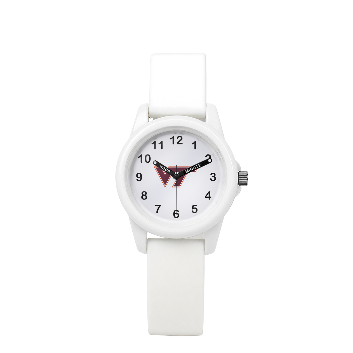 Virginia Tech Hokies White Kids Watch with white silicone band